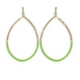 USC74- Metal & Bead Teardrop Earrings - Thumbnail 5