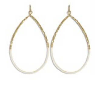 USC74- Metal & Bead Teardrop Earrings - Thumbnail 2