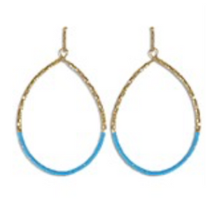 USC74- Metal & Bead Teardrop Earrings - Thumbnail 7