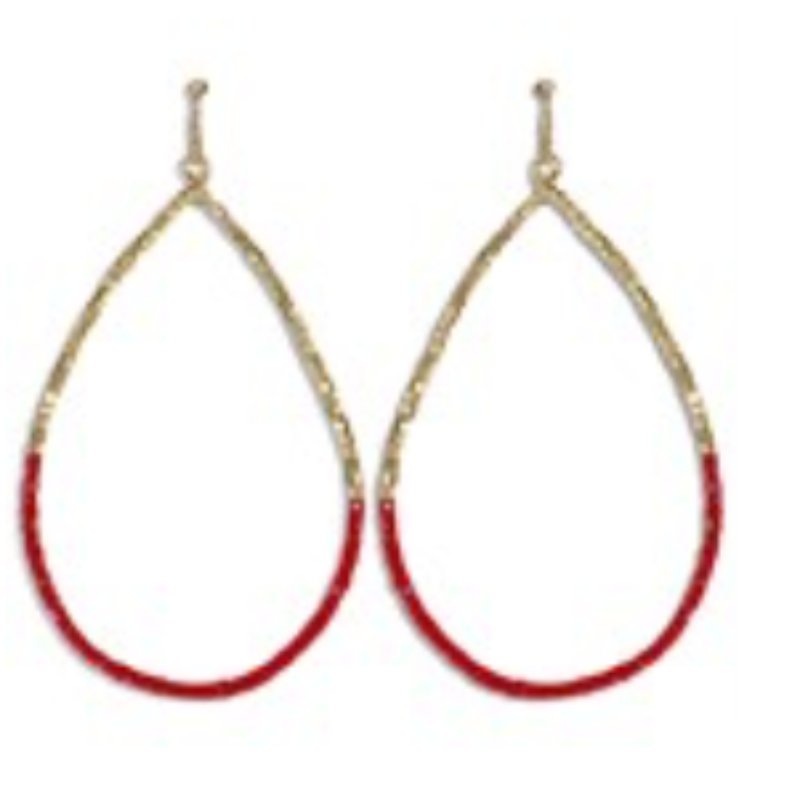 USC74- Metal & Bead Teardrop Earrings - Thumbnail (Preview) 4