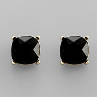 USC61- Glass Bead Square Earrings