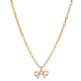 BZ5- CZ Bow Chain Necklace