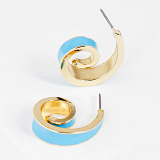 Y19-20mm Enamel filled tiny spiral open hoop earrings (4 colors)  - Thumbnail 3