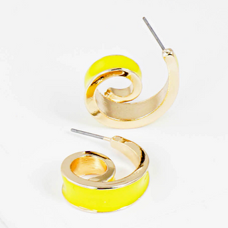 Y19-20mm Enamel filled tiny spiral open hoop earrings (4 colors)  - Thumbnail 4