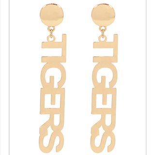 C108- Gold TIGERS Earrings