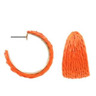 T16- raffia hoops 1.5” (Orange & white available)