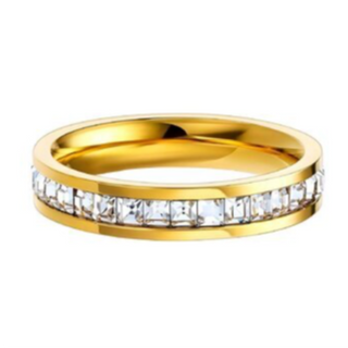 R13- Channel Set CZ Band- 18K GOLD-PLATED STAINLESS-STEEL - Thumbnail 2