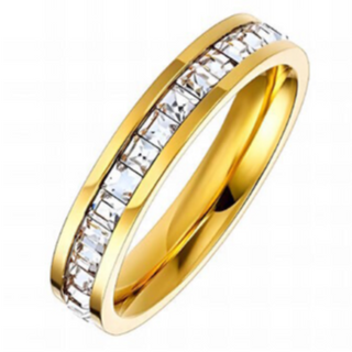 R13- Channel Set CZ Band- 18K GOLD-PLATED STAINLESS-STEEL