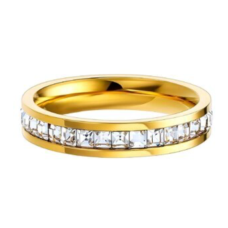 R13- Channel Set CZ Band- 18K GOLD-PLATED STAINLESS-STEEL - Thumbnail (Preview) 2