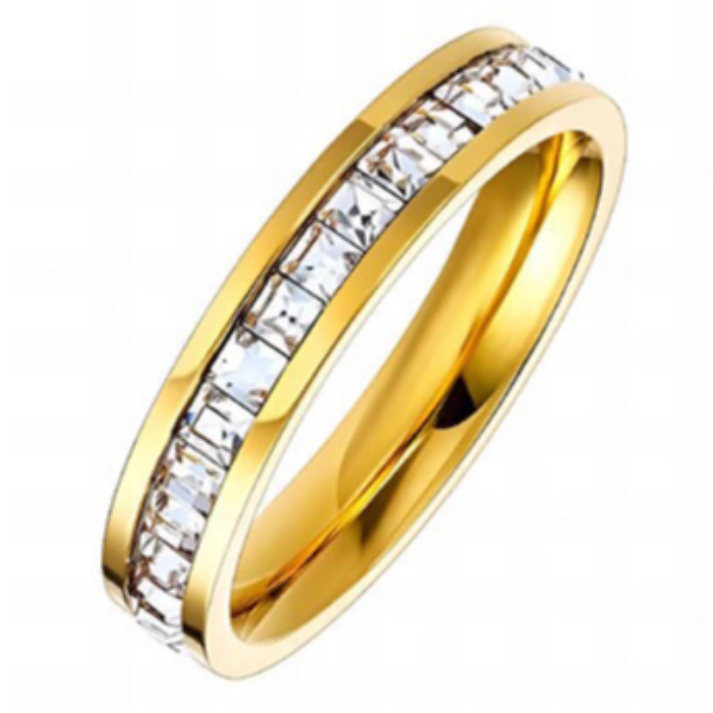 R13- Channel Set CZ Band- 18K GOLD-PLATED STAINLESS-STEEL Main Image