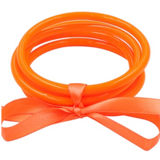 T57- 4 Orange Tube Jelly Bangle Set 