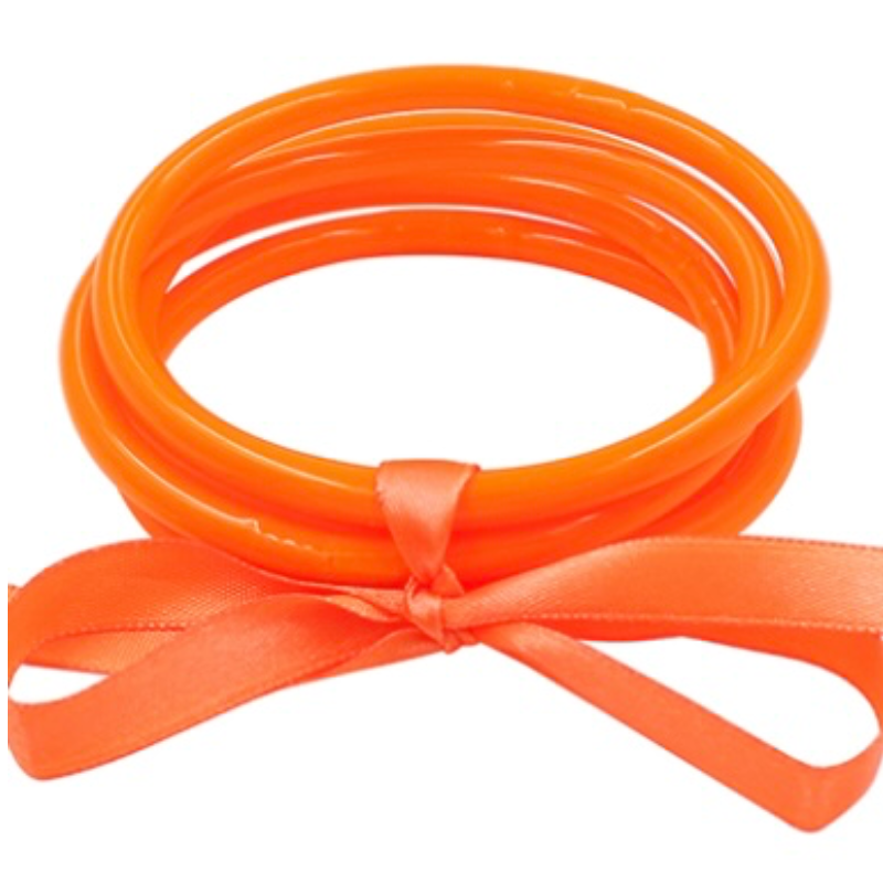 T57- 4 Orange Tube Jelly Bangle Set  Main Image