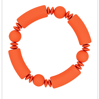 C96- Orange Tube & Ball Bracelet