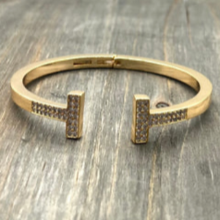 Y57- Pave CZ T Bracelet (gold & silver)