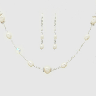 P2- Freshwater Pearl Multi-Bead Necklace Set With Earrings