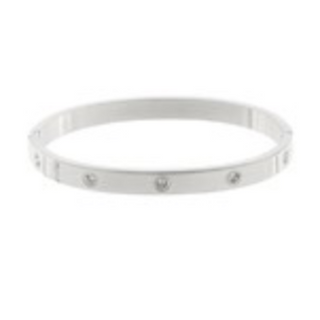 Y87- 7mm Pave Station Metal Bracelet - Thumbnail 2