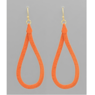 T43- Orange Herringbone Chain Earring