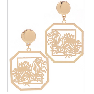 USC15-Octagon Gamecock Earrings (3 color options)