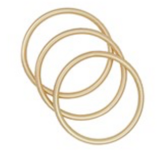 CL64- Brass 3 Row Bangle Bracelet - Thumbnail 3