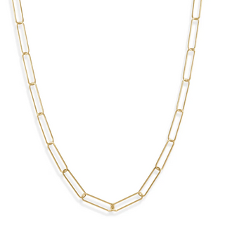 CL36– 21" 14 Karat Gold Plated Paperclip Chain Necklace