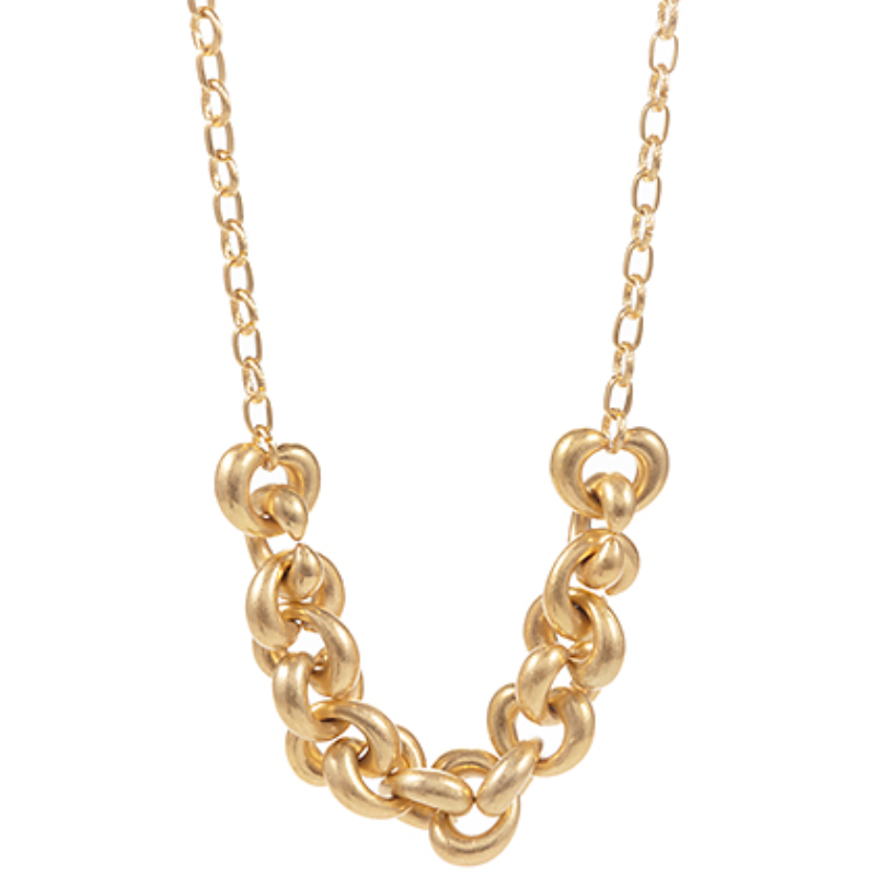 M45-Linked Chunky Mixed Chain Necklace Main Image