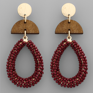 USC70- Bead Teardrop & Wedge Earrings