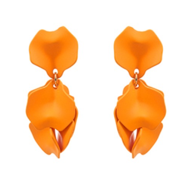 C103- Orange Petal Earring   Main Image