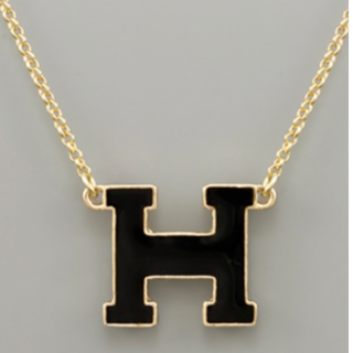 Y31- Epoxy H Initial Necklace