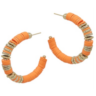 T152- 1.75” Orange & Gold Metal & Rubber Disk Hoops