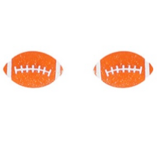 T38-1.5” orange & white football earrings