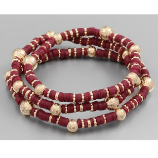 USC44- 3 Bead & metal ball bracelet - Thumbnail 2