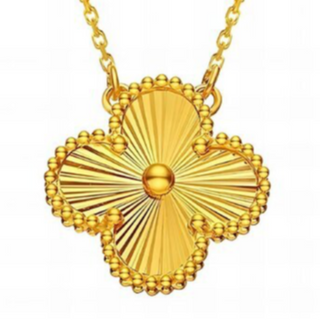 Q36- Single Gold Quatrafoil- 18K GOLD-PLATED STAINLESS-STEEL "FOUR-LEAF CLOVER" NECKLACE