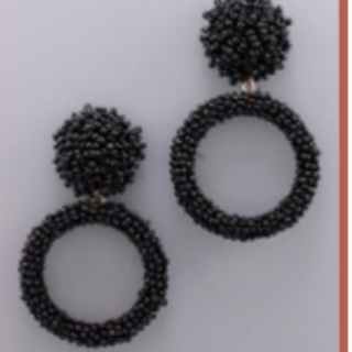 M97-Seed Bead Ring & Circle Earrings - Thumbnail 7