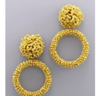 M97-Seed Bead Ring & Circle Earrings - Thumbnail 3