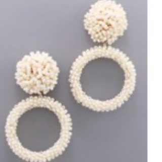 M97-Seed Bead Ring & Circle Earrings