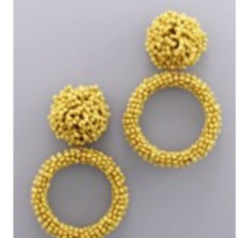 M97-Seed Bead Ring & Circle Earrings - Thumbnail (Preview) 3