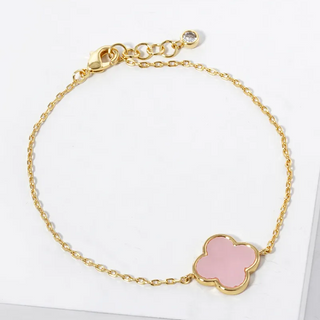 M6- 18k Gold Dipped 13mm Quatrefoil Chain Bracelet