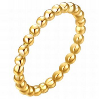 R17-Bead Ring-18K GOLD-PLATED STAINLESS-STEEL