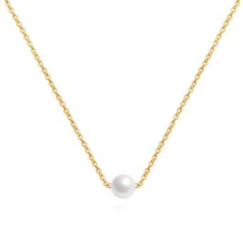 N20- SINGLE PEARL 18K GOLD-PLATED STAINLESS-STEEL NECKLACE Main Image