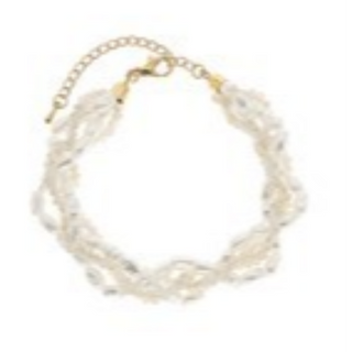 P8- Twisted Pearl & Glass Bead Bracelet