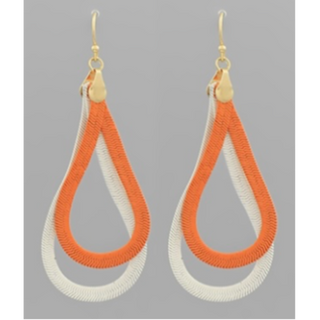 T40- Herringbone Chain Teardrop Earrings