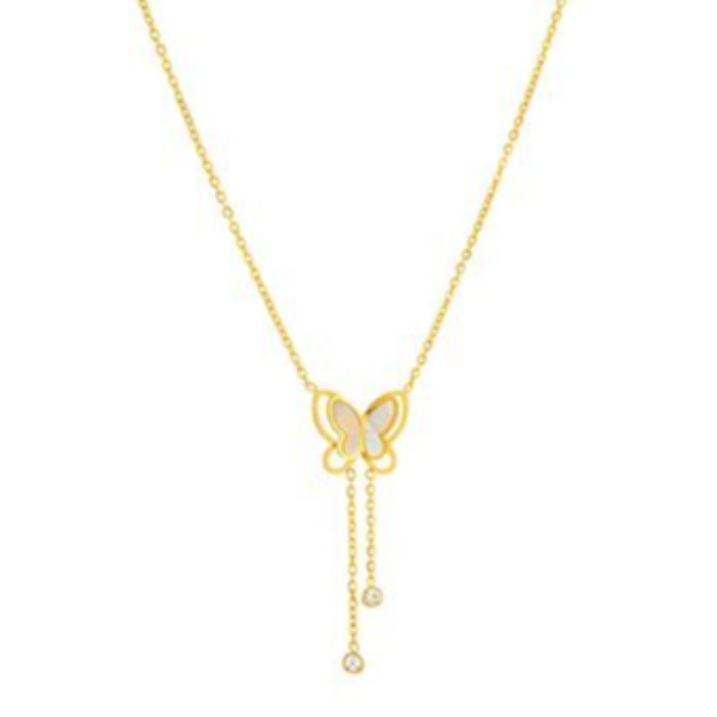 N23- BUTTERFLY Y NECKLACE 18K GOLD-PLATED STAINLESS-STEEL NECKLACE Main Image