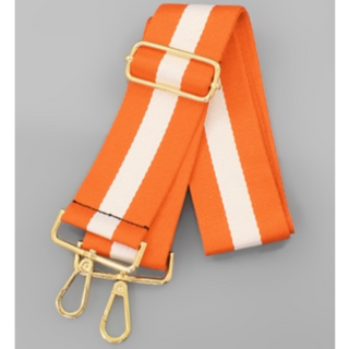 T120- Orange/ White Stripe Bag Strap