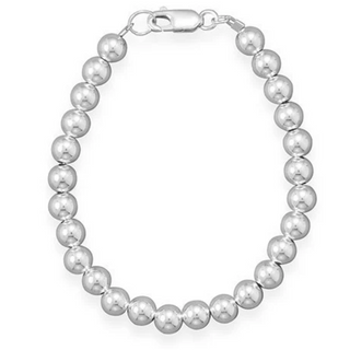 CL34- 6mm Sterling Silver Bead Strand ( price based on length)