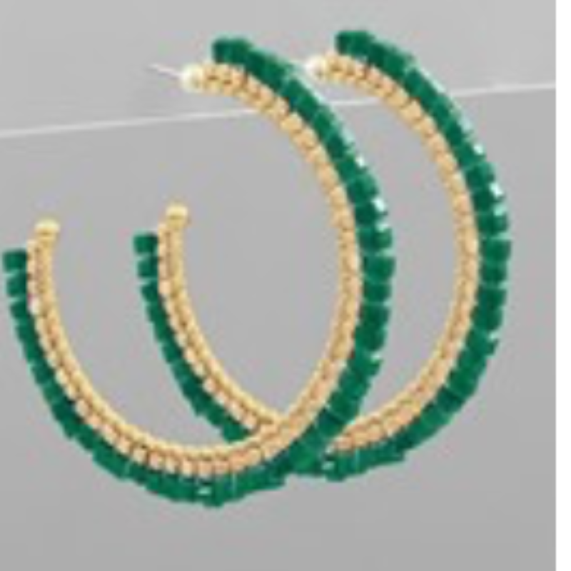 USC49- Beads Glass & Metal Hoops (multiple colors avail) - Thumbnail (Preview) 9