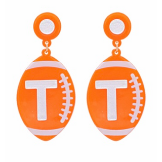 T12- Orange / white acrylic drop footballs with T