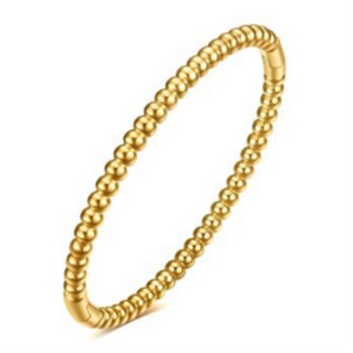 BR7- BEAD BANGLE 18K GOLD-PLATED STAINLESS-STEEL BRACELET