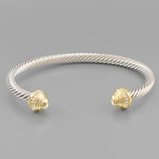 INS16- Cable & Crystal Trim Cuff