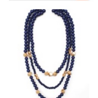 M101- Wood & Gold Metal Bead Necklace ( multiple colors) - Thumbnail 7