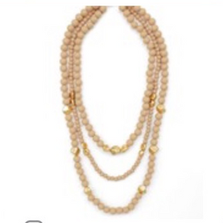 M101- Wood & Gold Metal Bead Necklace ( multiple colors) - Thumbnail 3